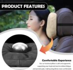 Junecarp Car Headrest Pillow,Breathable & Ergonomic Car Neck Pillow for Head & Neck Supporting,Headrest Pillows for Cars Interior Accessories for Comfortable Driving Experience (Beige) - Image 4