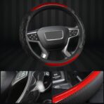 GIANT PANDA Steering Wheel Cover for GMC Sierra Acadia Terrain Yukon(3D Honeycomb-Red-Standard Size) - Image 3