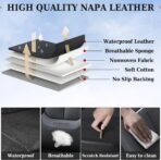 Coverado Car Seat Covers 5 Pieces, Full Set Universal Seat Covers for Cars, Waterproof Nappa Leather Auto Seat Protectors with Head Pillow, Car Interiors Fit for Most Sedans SUV Pick-up Truck, Black - Image 5