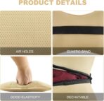 2 Pack Car Neck Pillow PU Leather Automotive Headrest Pillow for Car Support Neck Pain Relief Universal Car Pillow (Beige) - Image 6