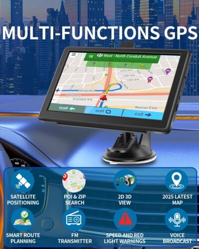 GPS Navigator for Car, Truck GPS with 7'' Touchscreen, Free Lifetime Updates, Car Navigation System with Turn-by-Turn Voice Guidance, Speed & Red Light Warning for All Cars (Black) - Image 2