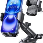 3-in-1 Car Phone Holder [122+LBS Strongest Suction & Stable Clamp Arm] 360° Adjustable Car Phone Mount, Cell Phone Holders for Your Car for Dashboard Vent, All Smartphones & Car Models