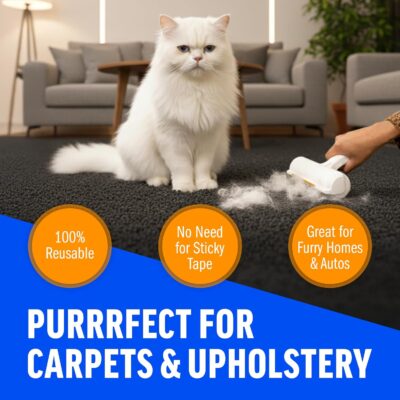 ChomChom Roller & Rake – Reusable Pet Hair Removal Roller with Rake Attachment for Cat & Dog Fur on Furniture, Couch, Carpet, Car, Rugs, Bedding & More– Portable, Eco-Friendly - Image 5