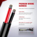 Nilight - 10019W LED Light Bar Wiring Harness Kit 12AWG Heavy Duty 12V 5Pin Rocker Switch Laser On off Waterproof Switch Power Relay Blade Fuse-1 Lead,2 Years Warranty - Image 8