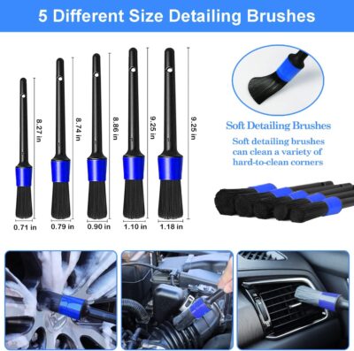 26Pcs Car Detailing Brush Set, Car Detailing Kit, Car Detailing Brushes, Car Cleaning Kit, Car Windshield Cleaning Tool, Professional Car Care kit - Car Wash Brush kit for Interior Exterior Wheels - Image 4
