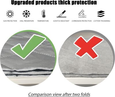7 Layers Waterproof Heavy Duty Car Covers for Automobiles All Weather Season Anti-Hail UV Protection Snowproof Outdoor 10.5LBS Full Cover Universal Fit Sedan 178" to 185" - Image 4