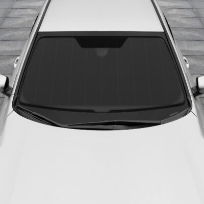 Motor Trend Black Accordion Folding Car Windshield Sun Shade - Blackout Sun Visor for Car Windshield - Foldable Jumbo Sunshade and Front Window Truck Sun Screen for UV Sun Protection - 66 x 27 - Image 3