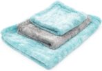 The Rag Company - The Liquid8r - Absorbent 70/30 Blend Microfiber Drying Towel for Cars, Trucks, SUVs, Safe for Detailing + Scratch Free, Twist Loop, 1100gsm, 20in x 24in, Aqua Blue/Grey - Image 3