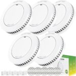 Smoke Detector10-Year Battery Powered Photoelectric with Test/Silence Button for Home Use (5 Pack)