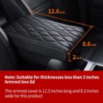 Car Center Console Heighten Cover, Leather Memory Foam Car Armrest Booster Pads, Leather Car Armrest Cover Protector, Suitable for Most Vehicles, SUVs, Trucks, Cars (Black) - Image 2