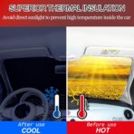 Front Windshield Sun Shade Compatible with Fiat 500 2010-2024 Car Windshield Sun Shade Foldable Sun Shield UV Protection Auto Accessories (Front Windshield Memory Steel Wire) - Image 2