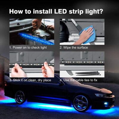 Car Underglow Lights, Yielinth Exterior LED Strip Lights with App and RF Remote Control,16 Million Colors Underglow Kit for Car - Image 7