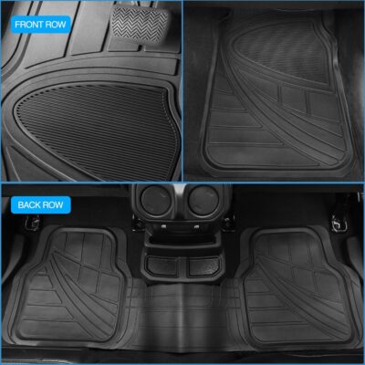 Nilight PVC Floor Mats for Cars Trucks SUVs,Universal Trim to fit for Most Vehicles,All Weather Protection Heavy Duty Floor Liners,Pack of 3 - Image 7