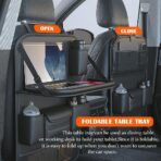 2 Pack Leather Car Backseat Organizer with Foldable Table Tray, Car Storage Organizer with Tablet Holder, Car Seat Back Protectors Kick MatsTravel Accessories - Image 2