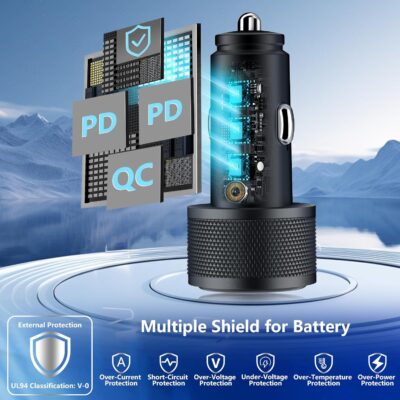 USB C Car Charger, Rombica 2Pack 3-Port 67W Dual PD USB-C&USB-A Car Power Cigarette Lighter USB Charger 3 in 1 PD/QC Type C Fast Car Charge for iPhone 17 17 Pro Max 16 15 14 13 12/Galaxy S26 S25/Pixel - Image 3