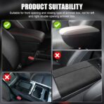 Car Center Console Armrest Pillow with 2 Storage Pockets, Memory Foam Car Armrest Cushion, Leather Car Center Console Cover for Most Vehicle (Black-Upgraded Thickened) - Image 6