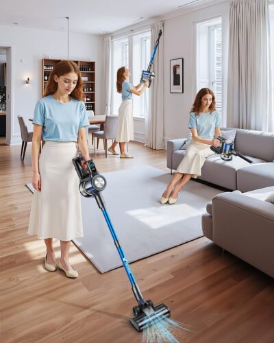 Cordless Vacuum Cleaner, 8-in-1 Cordless Stick Vacuum Cleaner with 3 Suction Modes, Up to 45mins Runtime, Rechargeable, Self-Standing, Wireless Vacuum Cleaners for Home Pet Hair Carpet Car Hard Floor - Image 4