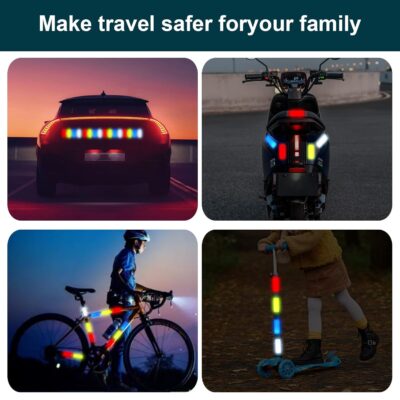 40 PCS Reflective Stickers, High Visibility Reflective Tape, Waterproof Safety Reflective Tape for Car Trailer Truck Bike Motorcycle, 1.18 x 3.15 Inch - Image 3