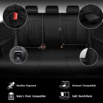 CAR PASS Neoprene Waterproof Seat Covers Full Sets, Wetsuit Car Seat Covers 5 Seats Universal Fit for Vans, Truck, SUV, 3D Tyre Embossed Seat Covers Anti Slip with Armrests, Aibag Compatible(Black) - Image 4