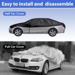 Half Car Cover Top, Hail Protector Car Cover with Cotton Liner, Sunroof & Windshield Cover for Ice and Snow, All Weather Vehicle Body Cover for Sun, Rain, Dust - Image 7