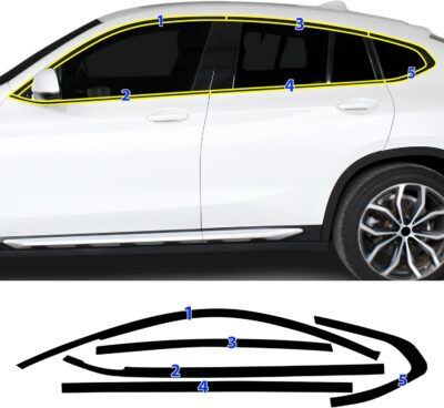 BOGAR TECH DESIGNS for BMW X4 2019-2025 Side Window Chrome Delete – Precut Vinyl Trim Overlay, Gloss Black Blackout Appearance - Image 7