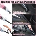 Pink Car Cleaning Kit, 25Pcs Detailing Kit Interior with 4-in-1 Power Handheld Vacuum Cleaner, Detailing Brush Set, 2-in-1 Windshield Cleaner Tool, Car Accessories for Cleaning, Gift for Women - Image 4