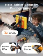 LISEN for iPad Holder Car Road Trip Essentials Activities for Kids Travel Gifts Car Accessories for Women Interior, Truck Accessories 3in1 Tablet Holder Back Seat Car Organizer Camping Headrest - Image 5