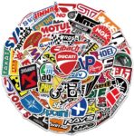 100Pcs Car & Moto Modified Brand Logo Series Sticker Pack Vinyl Stickers for Laptop,Car,Moto,Skateboard,Bike,Luggage Graffiti Decal for Friends,Children,Adults-Waterproof