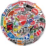 100Pcs Car & Moto Modified Brand Logo Series Sticker Pack Vinyl Stickers for Laptop,Car,Moto,Skateboard,Bike,Luggage Graffiti Decal for Friends,Children,Adults-Waterproof