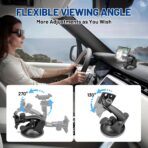 EWAY 4-Hole Direct Fit Suction Cup Mount for Backup Camera 4.3"/5" Monitor, Knob-Lock Adjustable Dashboard Windshield Monitor Mounting Bracket Holder for Car Rear View Camera Screen Display Stand - Image 3