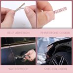 Kingdder 32.8Ft Bling Car Trim Self Adhesive Glitter Crystal Rhinestone Car Interior Exterior Accessories for Women DIY Line Molding Stickers for Auto Dashboard Diamond Ribbon Strips Decor (Pink) - Image 4
