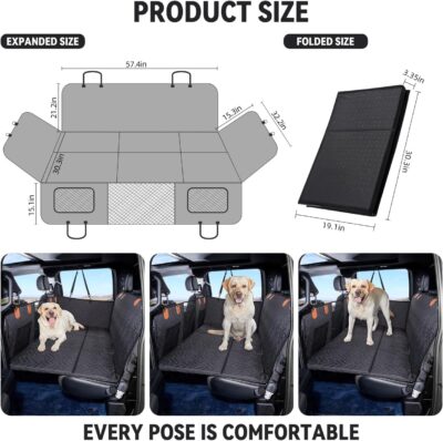 YJGF Dog Back Seat Extender for Truck,Truck Seat Cover Back Seat,Dog Hammock for Truck,Pet Seat Covers for Dogs,Hard Bottom Seat Extender for Dogs(Black,for Full Size Truck) - Image 6
