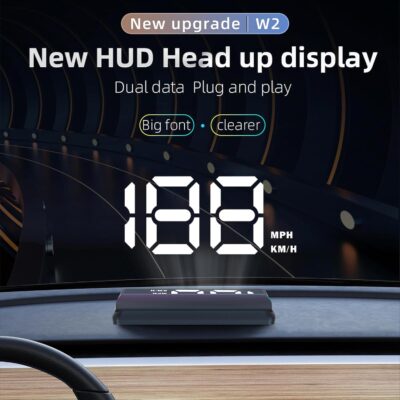 W2 General Motors HUD Head-Up Display - USB-Powered GPS Speedometer, Windshield Projector, Auto Brightness Sensor, Compatible with All Vehicles for Easy Installation (No OBD Required)(White) - Image 3