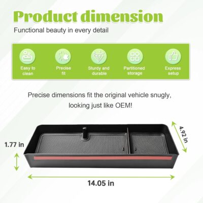 Center Console Dashboard Organizer Compatible with 2022-2026 GMC Hummer EV Pickup/SUV Interior Accessories, Armrest Dash Storage Box Insert Tray Mount Holder (for 13.4in Touchscreen Display) - Image 8