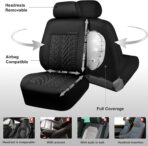 CAR PASS Neoprene Waterproof Seat Covers Full Sets, Wetsuit Car Seat Covers 5 Seats Universal Fit for Vans, Truck, SUV, 3D Tyre Embossed Seat Covers Anti Slip with Armrests, Aibag Compatible(Black) - Image 7