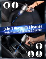 Ultimate Cordless Car Vacuum with 12000Pa Power & 2 Batteries | Portable Handheld Vac for Car, Home, Pet Hair, Multi-Surface Cleaning with 4 Attachments - Image 8