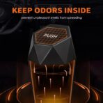 HOTOR Car Trash Can with Lid - 2 Pack, Car Accessories for Interior, Leakproof Vehicle Garbage Can with 30 Attached Trash Bags, Multipurpose Organizers and Storage for Home, Office, Black - Image 4