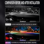 Acrylic Interior Car LED Strip Light with Motion-Activated Switch, 55.1" Neon Ambient Light, RGB Colors, APP/Touch Control, Music Sync - Image 4