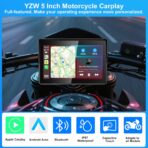 2026 YZW GPS Carplay 5 inch for Motorcycle with Wireless CarPlay & Android Auto, IP69K Waterproof Touch Screen, GPS Nevigation, Supports Bluetooth, Siri, Google Assistant, Vioce Control, Bracket - Image 2