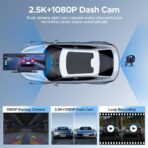 9.26'' Carplay Screen for Car with 2.5K Dash Cam and 1080P Backup Camera Portable Wireless Android Auto Screen GPS Navigation Mirror Link Voice Control Hands-Free for iOS 11+ Android 11+ - Image 3