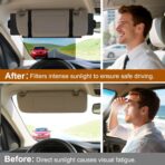 Sun Visor Extender for Car, Visor Extender Sun Blocker, Sun Visor Extender with Anti-Glare Lens Blocks UV & Sunlight, Adjustable Car Sun Visor for Safe Driving (1 Pack) - Image 2