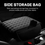 Car Armrest Cushion, 12.2"×8.3" Leather Auto Memory Foam Center Console Pad with Storage Pocket, Waterproof & Anti-Scratch Elbow Pillow Armrest Seat Box Protector, Universal Fit (Black) - Image 6