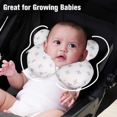 KAKIBLIN Baby Travel Pillow, Baby Neck Pillows for Car Seat, Upgraded Babies Head Pillow, Head and Neck Support Pillow for Car Seat, Stroller, Pushchair, Travel(Twig) - Image 4