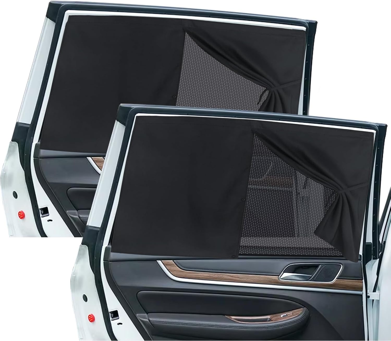 715qFbqzClL._AC_SL1500_.jpg 2PCS Car Side Window Shades, Magnetic Double Layer Car Sun Shade for Privacy Block Heat UV Full Shade & Half Shade Options, Vehicle Back Window Curtain for Baby & Kids - Image 1