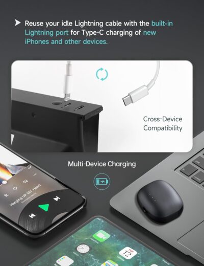 TPARTS Muti-Ports USB Hub for Tesla Model 3 Highland 2024-2026/Model Y Juniper 2025-2026, Center Console Hidden Charger with Retractable Cable Interior Accessories Charging Hub(Premium/Performance) - Image 2