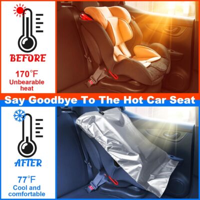 2Pcs Baby Car Seat Sun Shade Cover,Infant Car Seats Heat Protector,Baby Travel Accessories to Keep Toddler Seats at Cool Temperature,CarSeat Cooler Cover UV Protection from Heat/Sun for Babies Seat - Image 4