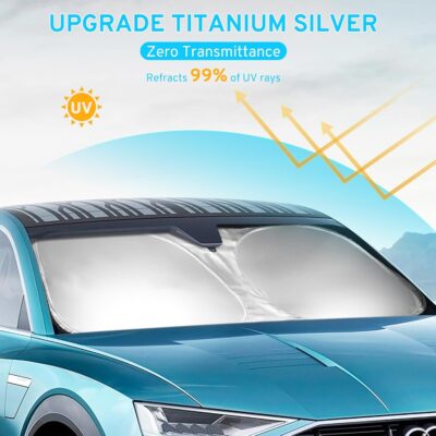 Car Windshield Sun Shade Sunshade Compatible With BMW 3-Series 328i 335i 320i 330i 325i F30 F31 M3 E60 E61 2026 2025 2024 2023 2022 2021-2013 Accessories, Foldable Car Front Window Sun Shield - Image 4