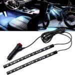 LED Interior Lights DC 12V Seat Ambient Light Cigaret Lighter, Car Uncer Dash LED Light Strip DRL Daylight Strip Car Atmosphere Lights-2 splitters in1 (White)