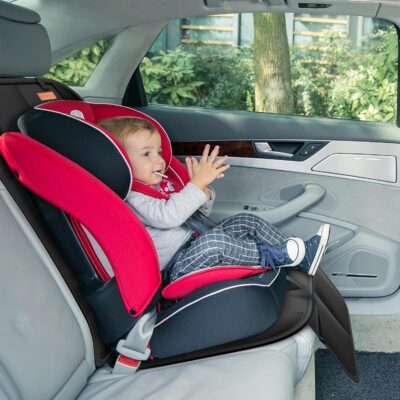 SMART ELF Car Seat Protector, 2Pack Seat Protector Protect Child Seats with Thickest Padding and Non-Slip Backing Mesh Pockets for Baby and Pet,Sedan SUV Truck (Black) - Image 4