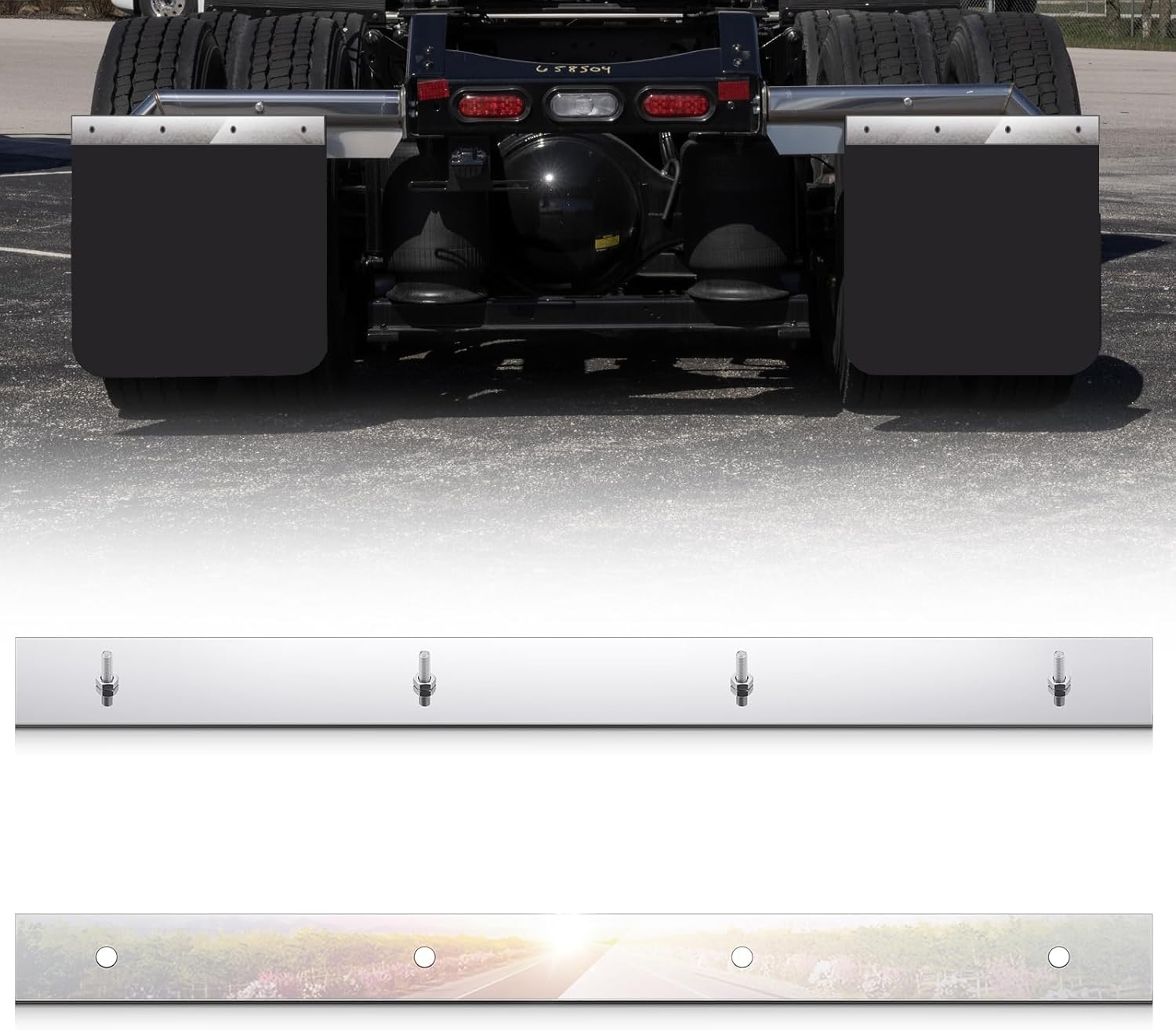 715z6IF5HCL._AC_SL1500_.jpg 2 Pcs 2" X 24" Studded Mud Flap Top Plate with Perforated, Stainless Steel, for Fixing Mudguard (2 Pcs,Porous) - Image 1